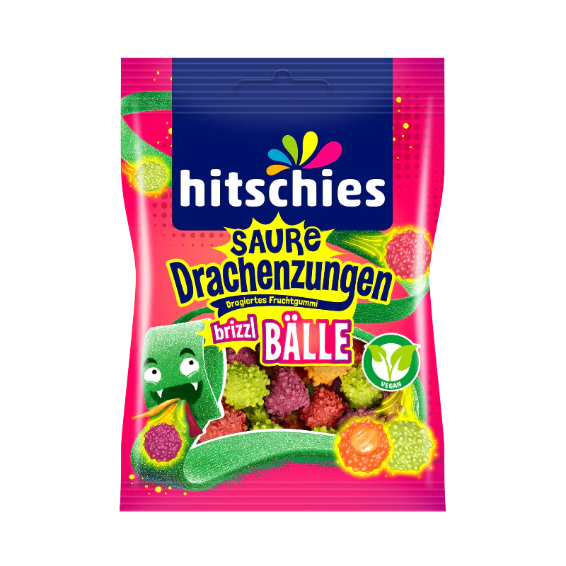Hitschies Saure Drachenzungen Brizzl Bälle 100g (10486915825998)