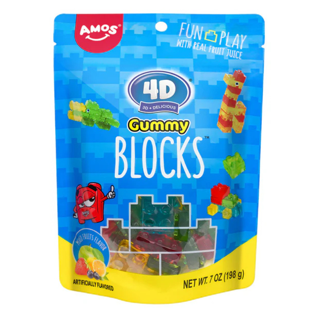4d Amos Fruit Gummy Block 198g