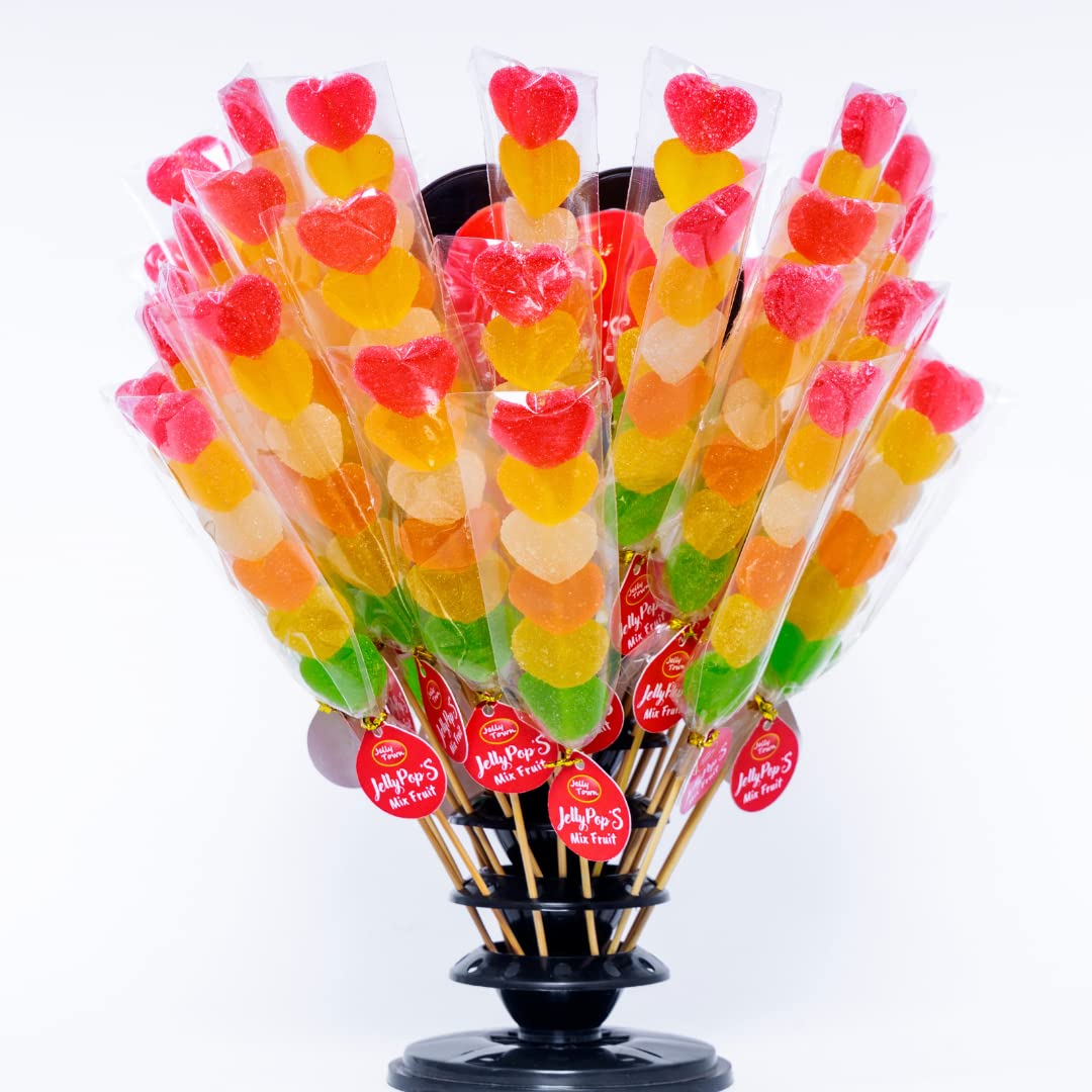 Jelly Town Hartvormige Jellypop Hartvormige Stick 40g