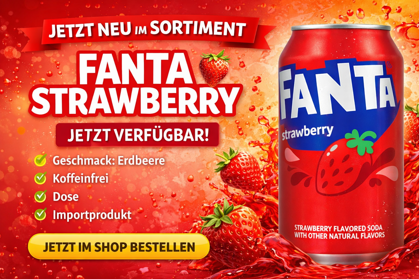 12 x Fanta Strawberry 355ml Sparset