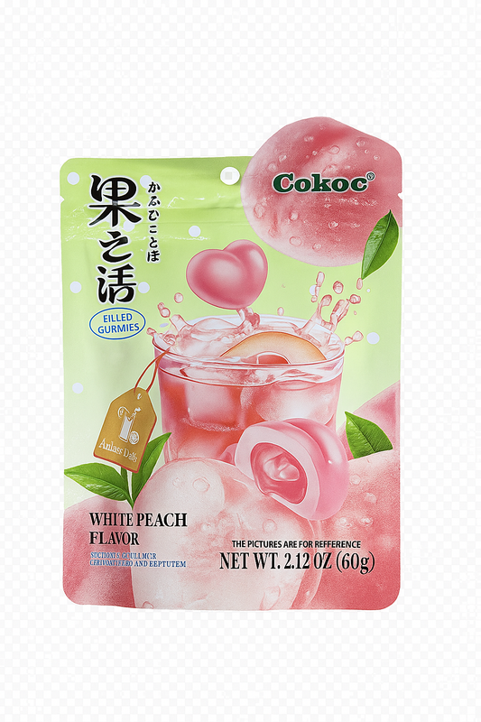 Cokoc Filled Gummies White Peach 60g