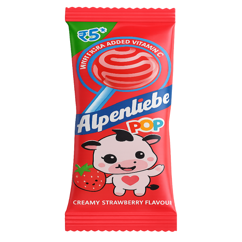 Alpenliebe Pop Cream Strawberry 8g