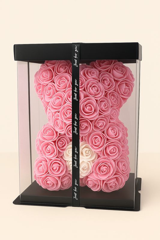 Rose Teddy Bear 25cm (pink)