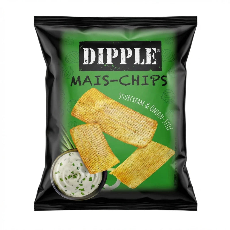Dipple Mais Chips Sour Cream Onion 20g Verpackung knuspriger Maischips Snack
Dipple Sour Cream Onion Mais Chips 20g salziger Snack mit Sauerrahm Zwiebel Geschmack
Dipple Mais Chips Sour Cream Onion knusprige Corn Chips Snack Packung
Dipple Corn Chips Sour Cream Onion 20g würziger Mais Snack
Dipple Mais Chips Sour Cream Onion Packung kleiner Snack mit Sour Cream Geschmack