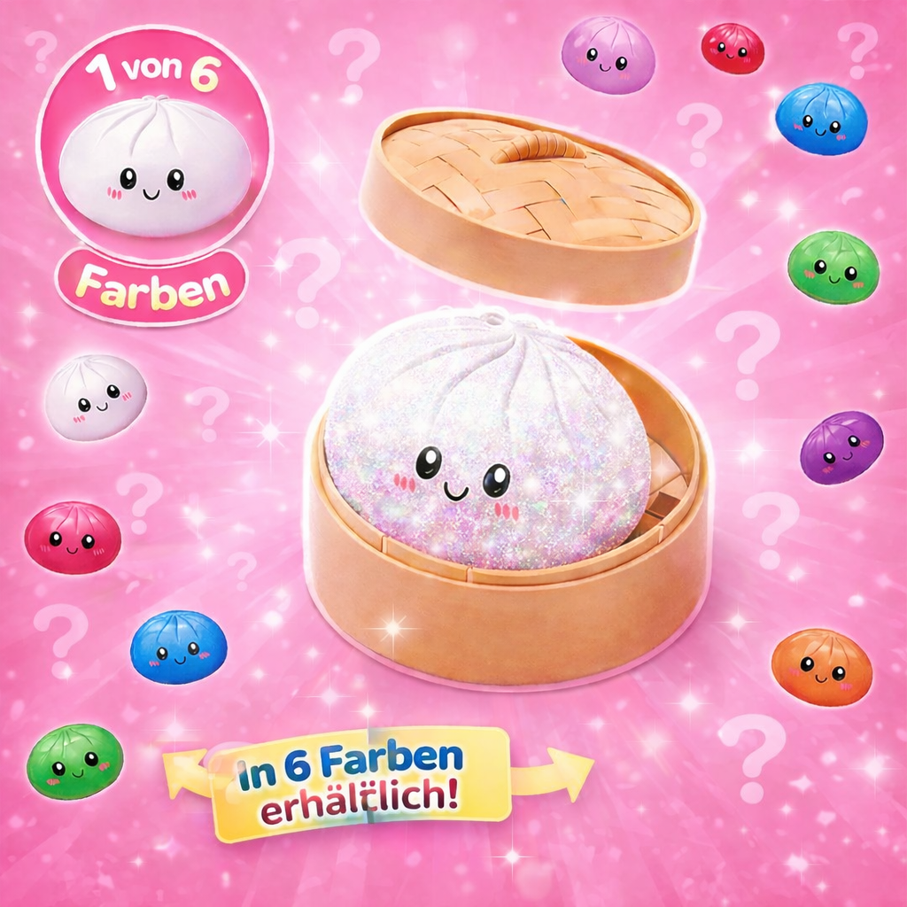 Squishy Squeezy Glitzer Dumplings - Mystery Trend, Anti Stress Spielzeug (zufällige Farbe)
