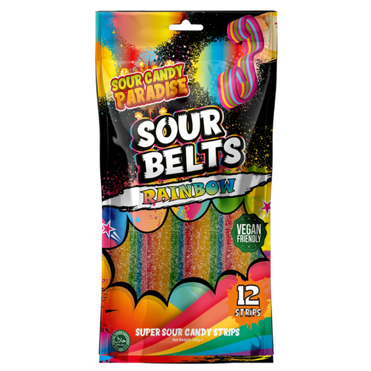 Sour Candy Paradise Sour Belts Rainbow 100g (10493583524174)