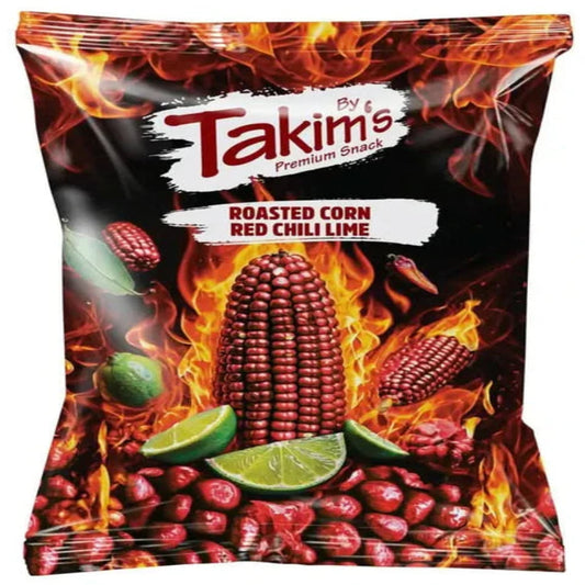 Takims Roasted Corn Red Chili Lime 100g
Gerösteter Mais Snack Chili Limette Takims
Takims Red Chili Lime Corn Snack 100g
Scharfer Mais Snack Takims
US Snack gerösteter Mais Chili Lime