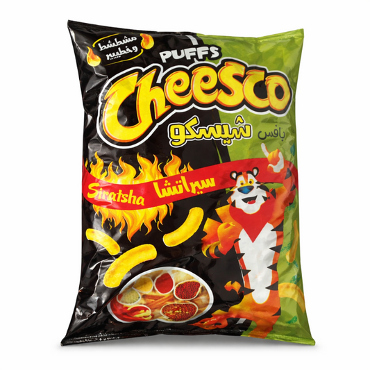 Cheesco Puffs Sriracha 100g MHD:11.2023
