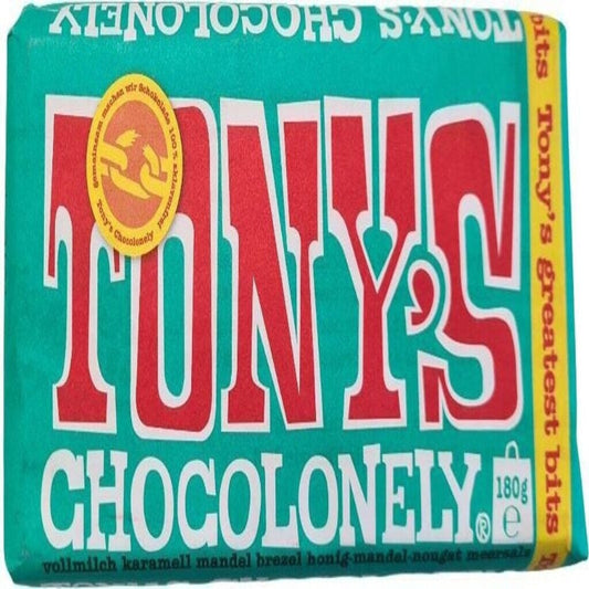 Tony’s Chocolonely Karamell Mandel Brezel Honig-Mandel-Nougat Meersalz (180 g)