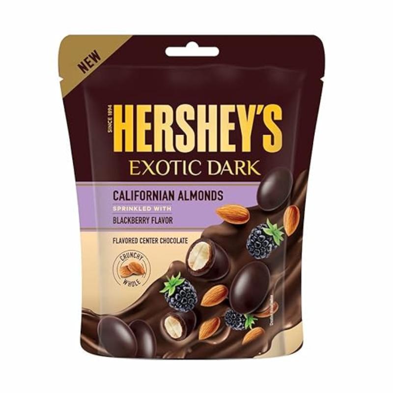 Hersheys Exotic Dark Californian Almonds Sprinkled with BlackBerry Flavor 90g MHD:09.2024 (8334970814730)