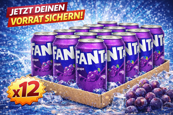 12 x Fanta Grape 355ml Sparset Dosen
Fanta Grape USA Traubenlimonade 355ml Dose
Amerikanische Fanta Grape 12er Pack
Fanta Grape Softdrink USA Dose
Fanta Grape 355ml Getränkedosen Sparpack