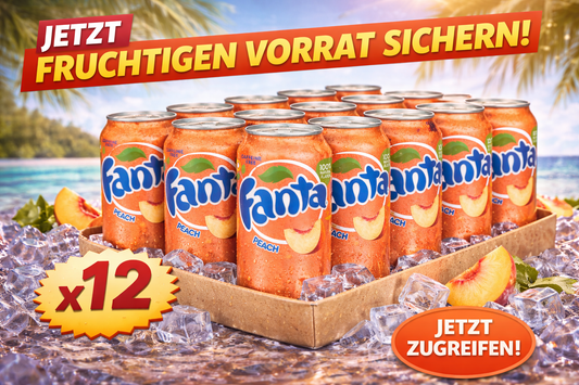 12 x Fanta Peach 355ml Sparset Dosen
Fanta Peach USA 355ml Dose Pfirsich
Amerikanische Fanta Peach 12er Pack
Fanta Peach Softdrink USA Dose
Fanta Peach 355ml Getränkedosen Sparpack