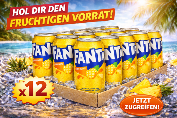 12 x Fanta Pineapple 355ml Sparset
Fanta Pineapple USA 355ml Dose
Amerikanische Fanta Pineapple 12er Pack
Fanta Pineapple Ananas Limonade Dose
Fanta Pineapple Softdrink Sparpack