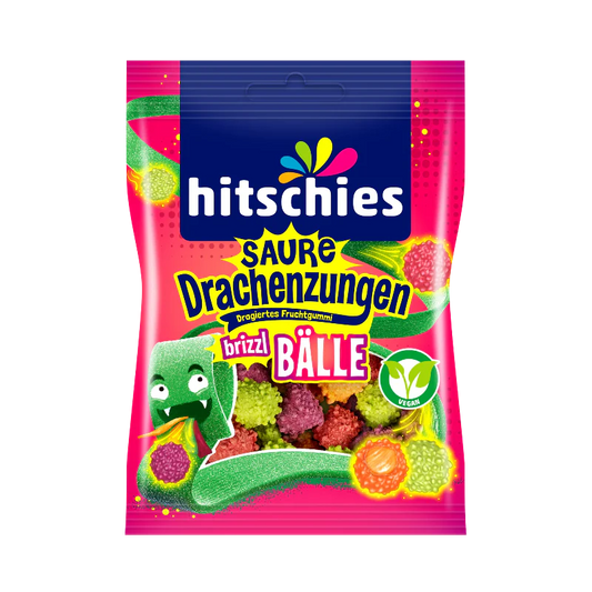 Hitschies Saure Drachenzungen Brizzl Bälle 100g (10486915825998)