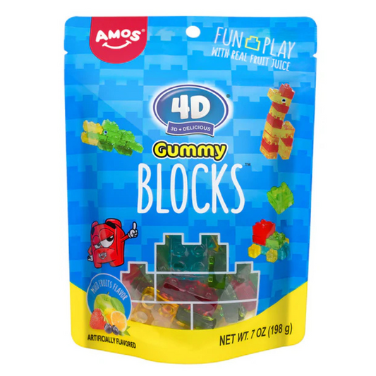 4d Amos Fruit Gummy Block 198g