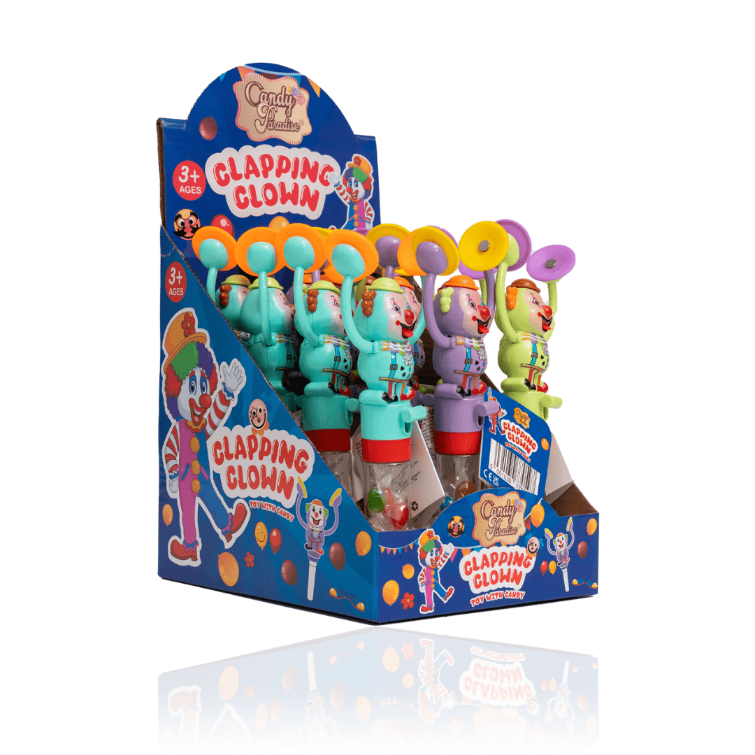 Candy Paradise Clapping Clown Toy With Candy 10g Mystery 1Stück