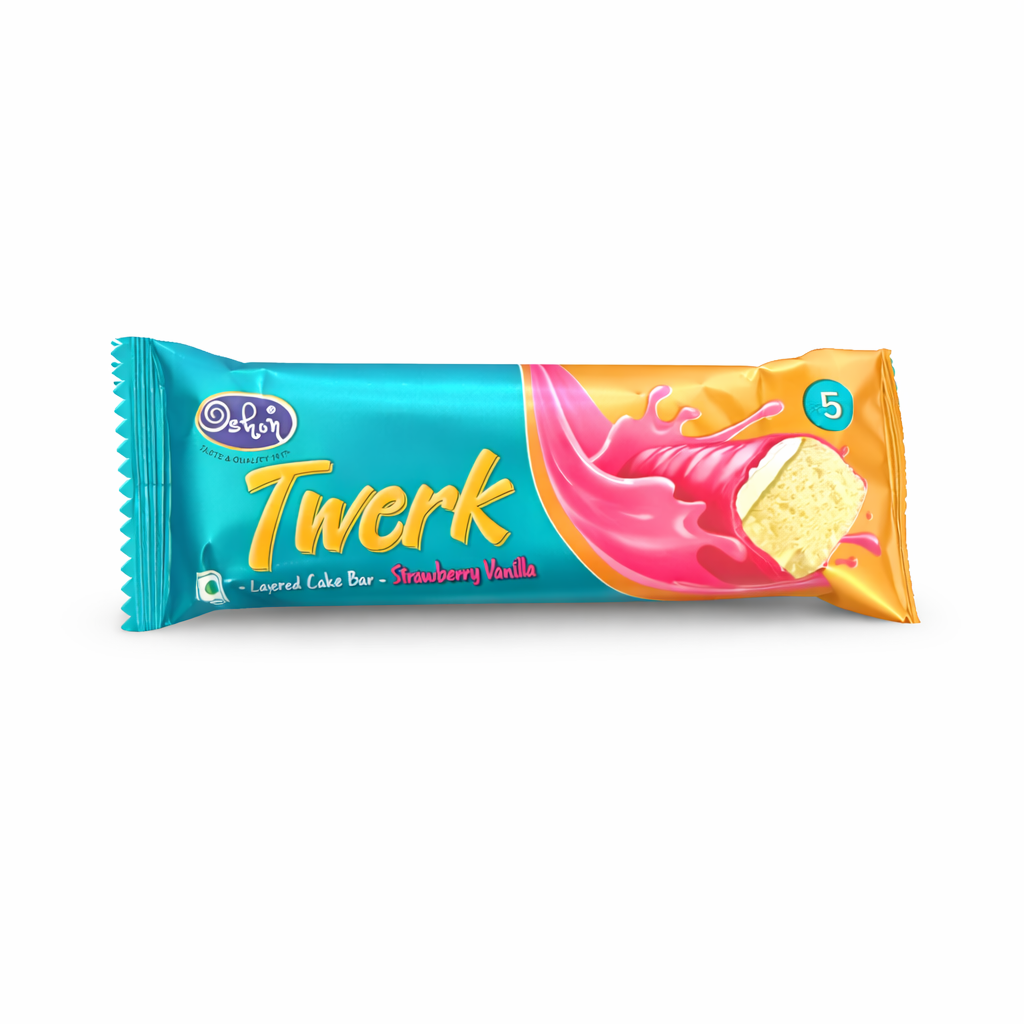 Oshon Twerk Coated Cake Bar Strawberry Vanilla 12g