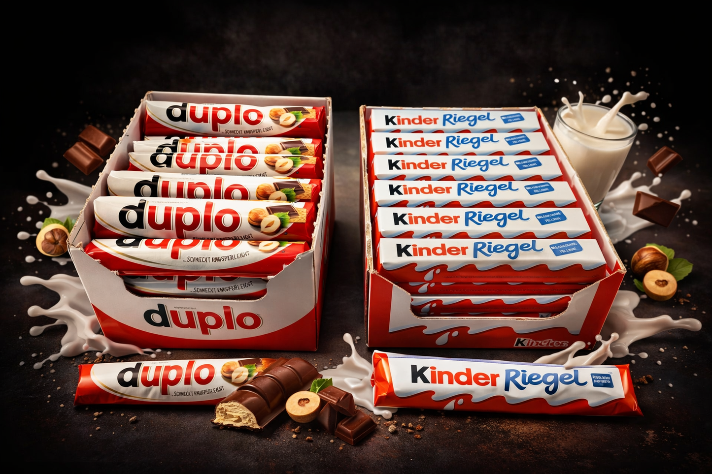Ferrero Duplo Schokoriegel 40er (Inhalt: 40Stk) und Kinder - Schokoriegel 36 (Inhalt: 36Stk)