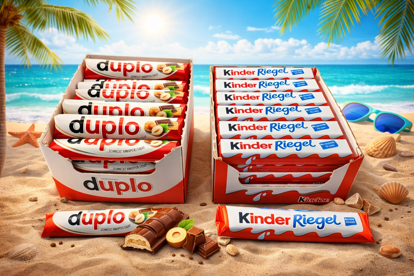 Ferrero Duplo Schokoriegel 40er (Inhalt: 40Stk) und Kinder - Schokoriegel 36 (Inhalt: 36Stk)