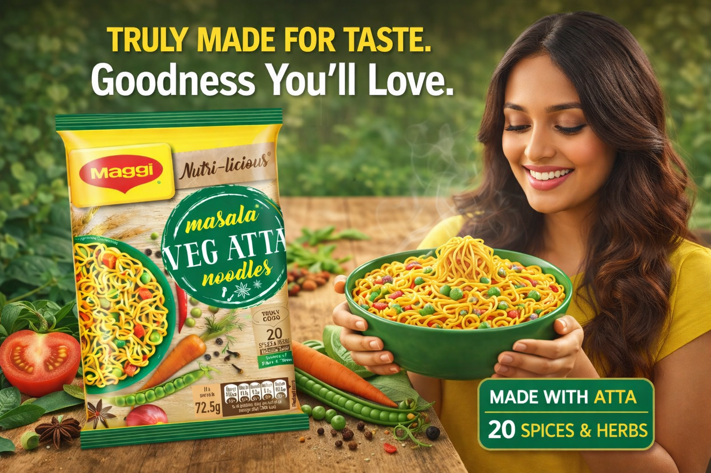 5Stk Maggi Masala Veg Atta Nudeln 375g