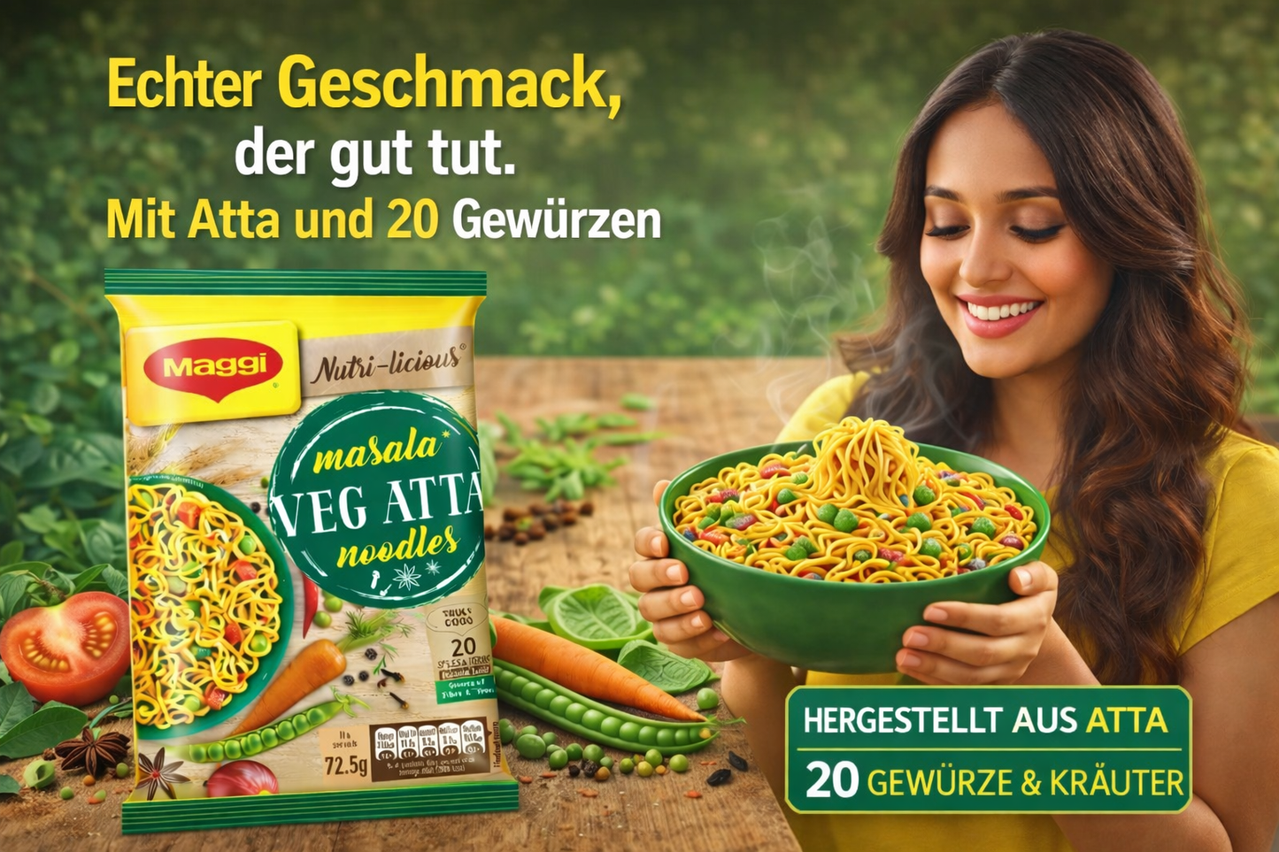 5Stk Maggi Masala Veg Atta Nudeln 375g