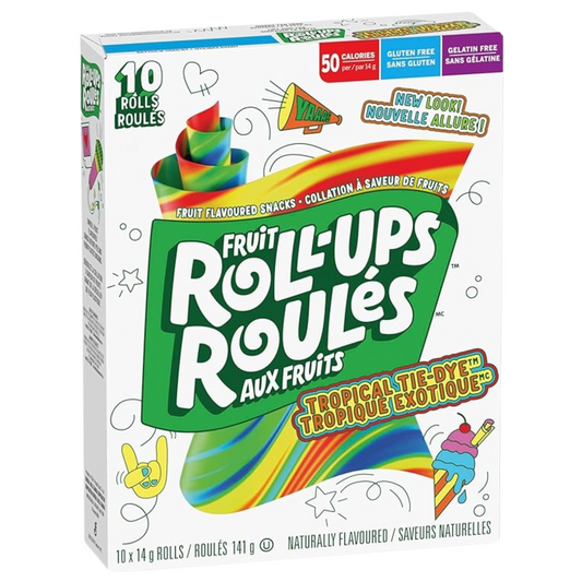 Fruit Roll Ups Tropical Tie Dye / Tropique Exotique Canadian 141g