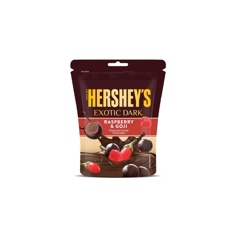 Hersheys Exotic Dark Chocolate Raspberry Goji 90g MHD: 01.11.24