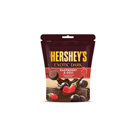 Hersheys Exotic Dark Chocolate Raspberry Goji 90g MHD: 01.11.24