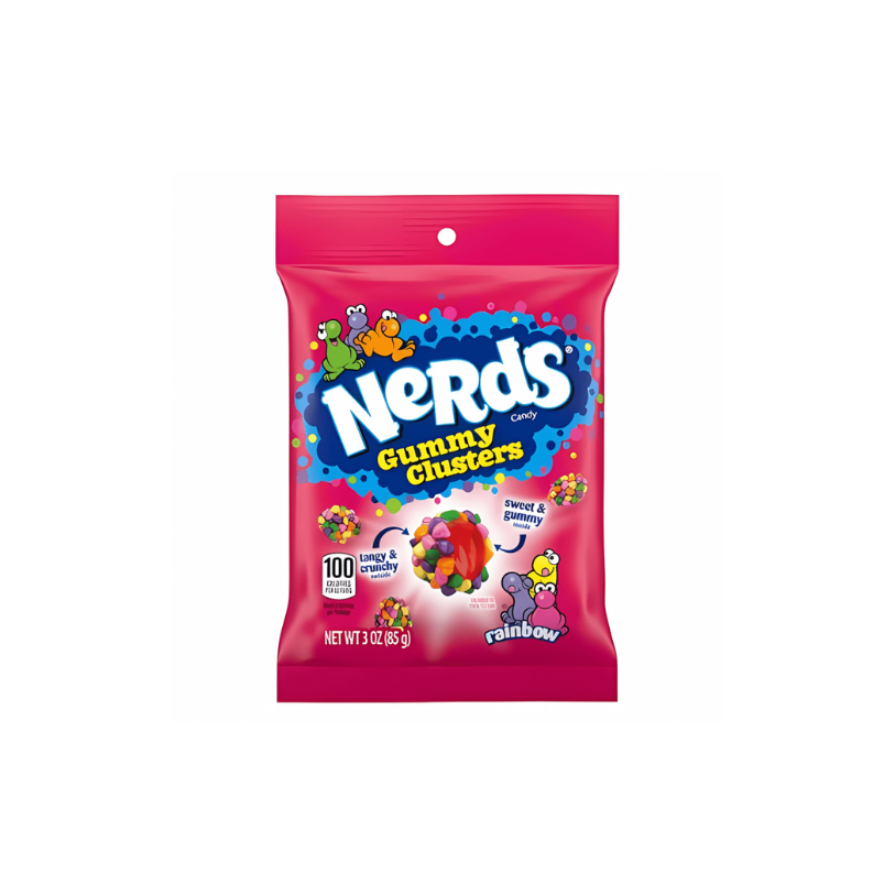 Nerds Gummy Cluster Rainbow Peg Bag 85g