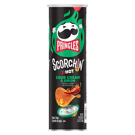 Pringles scorchin hot sour cream & onion 158g