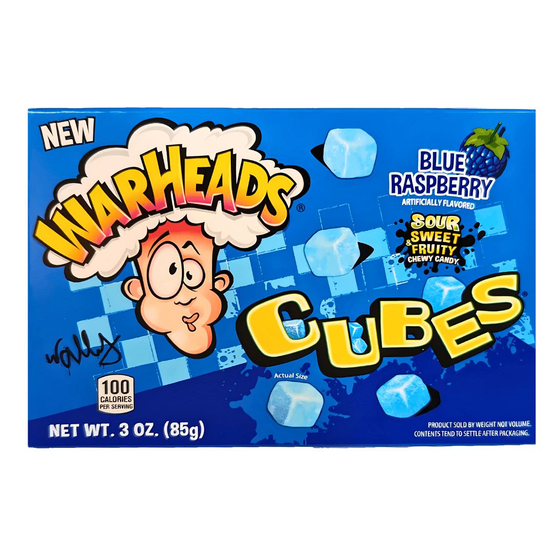 Warheads Blue Raspberry Cubes Theatre Box 85g – KKB Sweets And More
