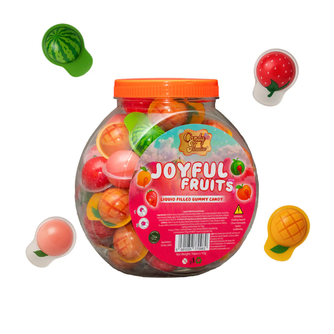 Candy Paradise Joyful Fruits Gummy Jar 10g Mystery 1Stück